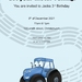 Tractor Party Invite a5 Customizable (digital download)