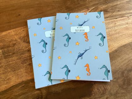 Seahorses and Starfish A5 Notebook (32 blank pages)