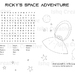 A4 Space Themed Activity Page for Kids (Your Childs Name Added, Digital download)