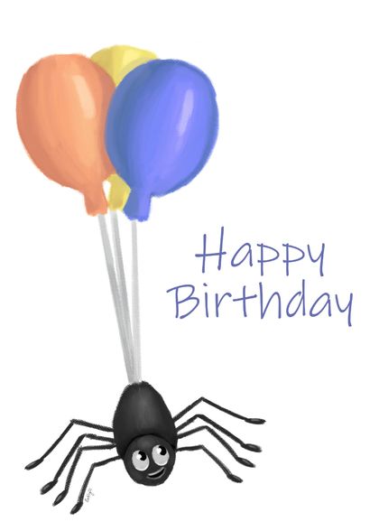 Spiders Birthday Card