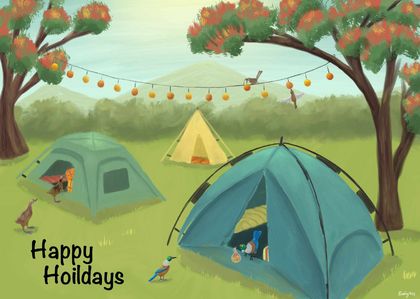 Camping Christmas Card