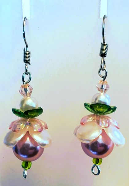 Earrings: Pink Blossom (part of a set)