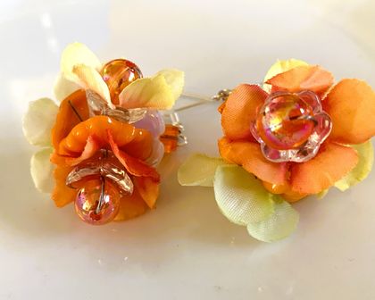 Earrings: "Ruby Slippers" Oakleaf Hydrangea