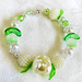 Bracelet: Bayberry and Pearl bouquet ('Bridal white and green' range)