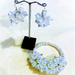 Bracelet & Earrings set: Bright White Bridal Buds ('Bridal White & Green' range)