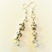 Earrings: Pearly Silver Crystal Drop