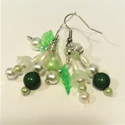 Earrings: Bridesmaid - Green bouquet