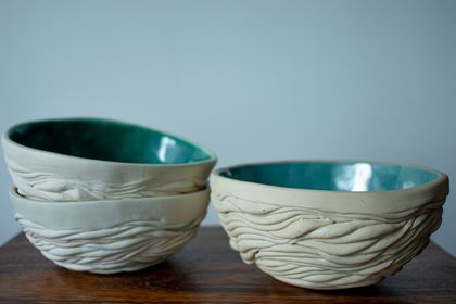 Handbuilt woven bowl