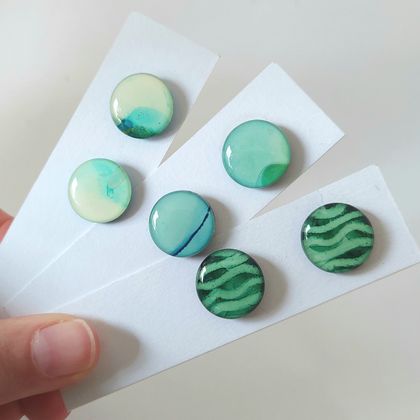 ✨️ STUD SALE ✨️ Aqua Blue and Green Stud Earrings