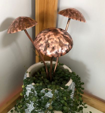 Copper mushroom set of 3