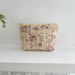 Yellow vintage style floral makeup pouch(small)