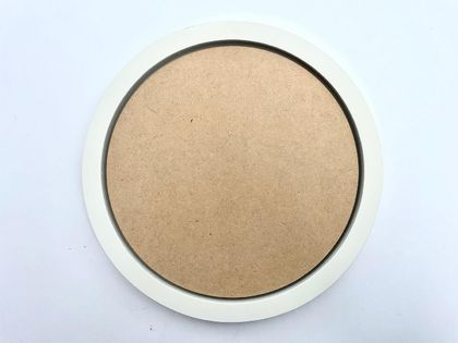 Round Frame 8 inch v1 - Painted White - FREE 3mm MDF Panel