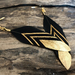 Tribal Black with Gold Handcrafted Feather Earrings