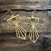 Geometric Brass Bird Earrings 