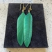Handcrafted Green Feather Earrings