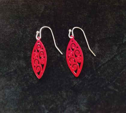 Red Koru Earrings