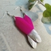 Hot Pink with Silver Tips Handcrafted Earrings