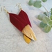 Red Handcrafted real Feather Earrings