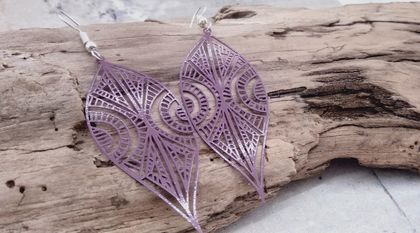 Purple Handcrafted Tribal Earrings
