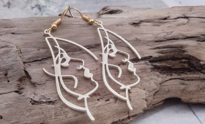 Abstract Gold Handcrafted Earrings