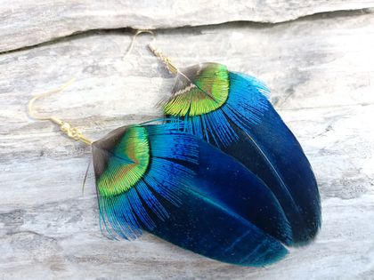 Electric Blue Iridescent Earrings 