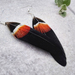 Iridescent Red with Black Handcrafted Feather Earrings