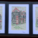 Black and Red Villages Triptych (Quirky Villages series)