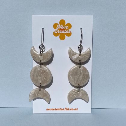 'Triple Goddess' Moonstone Earrings