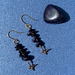 Blue Goldstone & Star Crystal Earrings