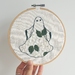 Hand Embroidered White Hydrangea Ghost Embroidery Hoop 