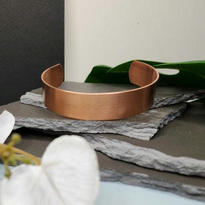 Copper Cuff Bracelet - Brushed Finish - 16mm - One Size Fits Most