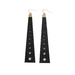  black leather triangle earrings by odi