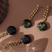 gemstone curb chain drop earrings 