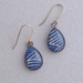 teardrop earrings - navy gold waves