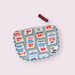 Fully Lined Retro Grocery Print Zipper Purse