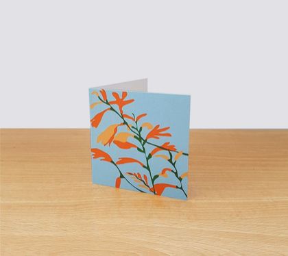 Montbretia on Blue Gift Card