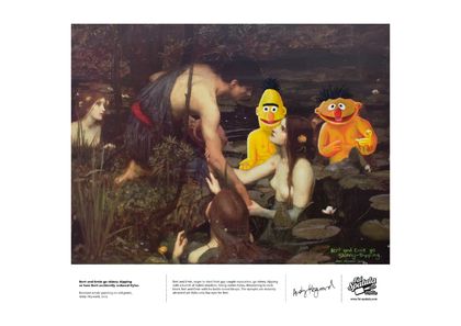 Bert and Ernie go skinny dipping - Print - A3