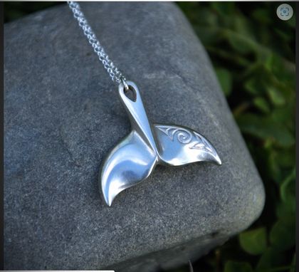 Sterling Silver Whale tail on sterling chain~ Ocean lovers' pendant