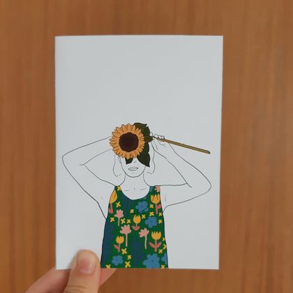 Sunflower girl card