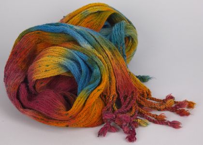 Multi Coloured Hand Dyed Collapse Weave Scarves
