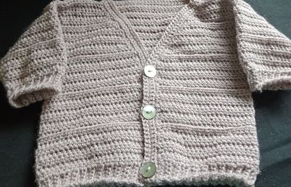 Merino Crochet Cardigan 0-6 months