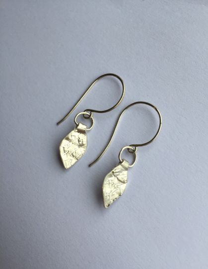 Sterling Silver Leaf Earrings 