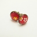 Glass cabochon cuff links- Bright, Bold Red Washi Paper (with white, yellow, pink cherry blossoms) Japanese- 18mm