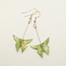 Origami Butterfly hanging Earrings- Green marbled