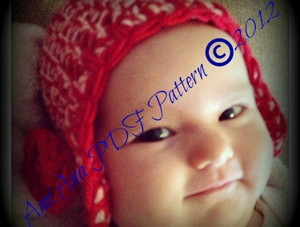 PDF PATTERN ONLY Newborn Rose Earflap Crochet Hat