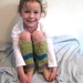 Sage Green, Turquoise and Lavender Soft 100% AUSTRALIAN WOOL Funky Flared Chevron Striped Leg/Armwarmers for Lil Girls