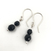 Vintage Glass Beads Earrings. Black beads. 