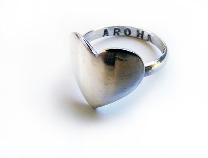 Aroha Heart Ring Inscription inside the band.