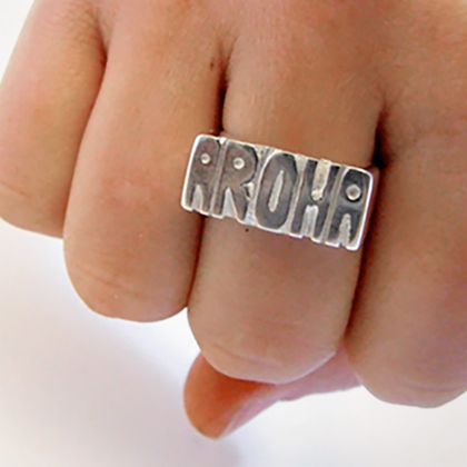 Aroha Signet Sterling Silver Ring 