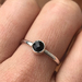 Baby Onyx  Ring in Sterling Silver 5mm Round Rosecut Stone Bezel Setting
